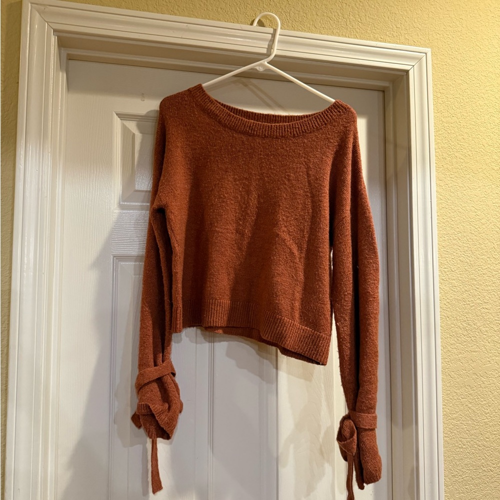 Forever 21 Warm Rust Crew Neck Sweater